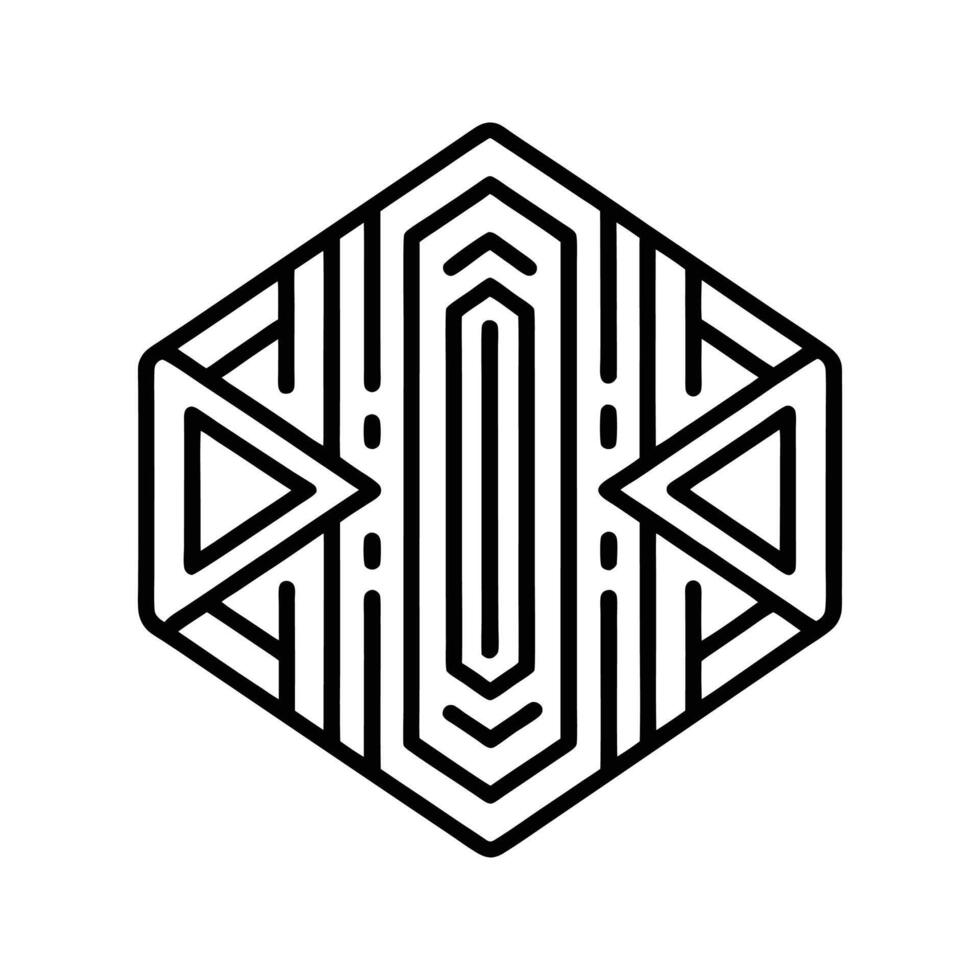 Black Hexagon Geometric Pattern Abstract Design vector