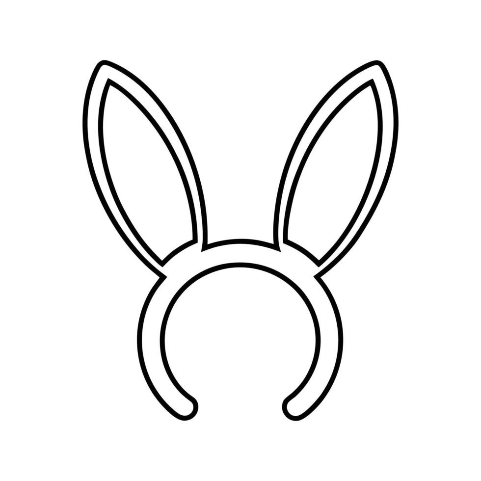 Black Outline Bunny Ear Headband Party Accessory bunny ears vector