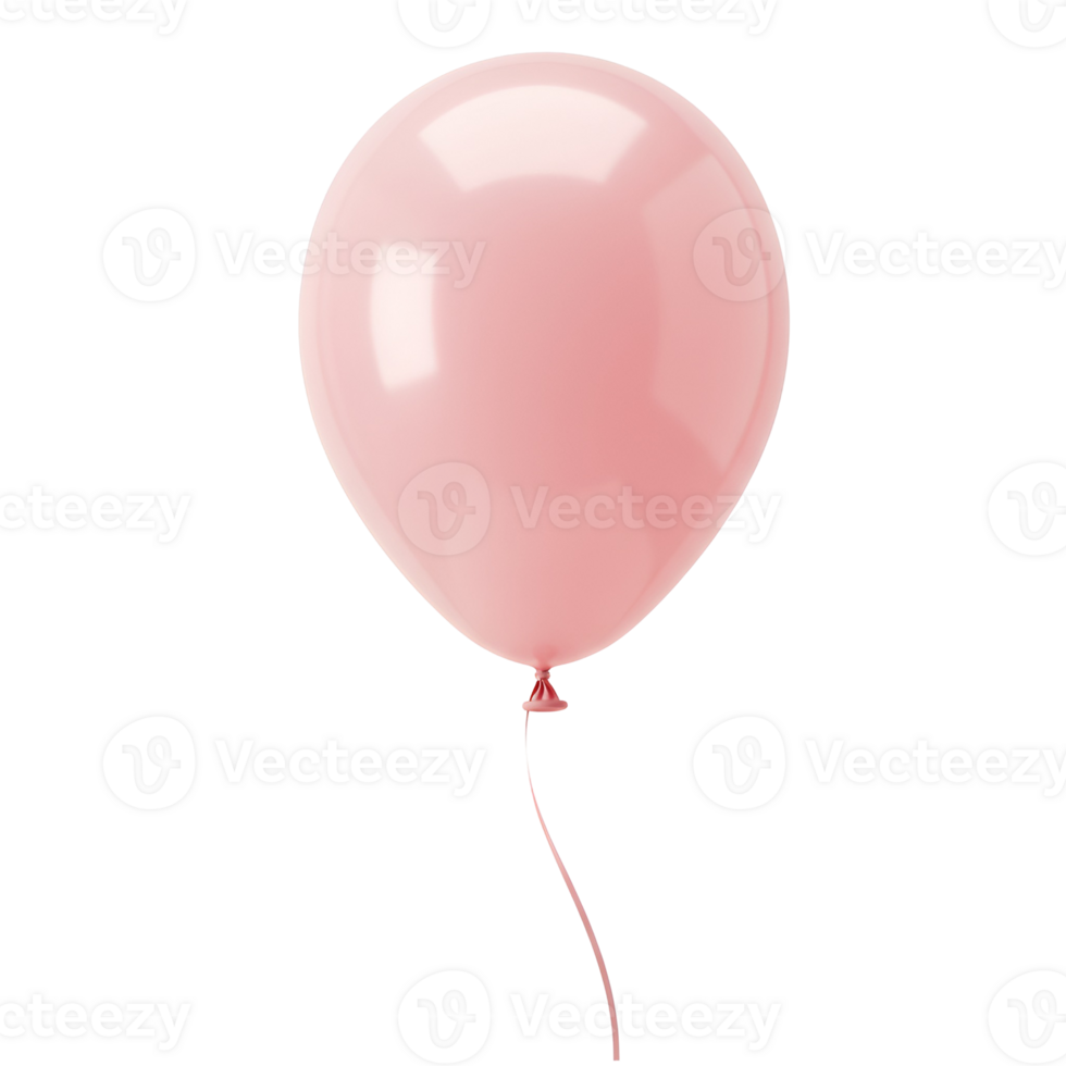 light red balloon with a ribbon against a plain backdrop transparent a png