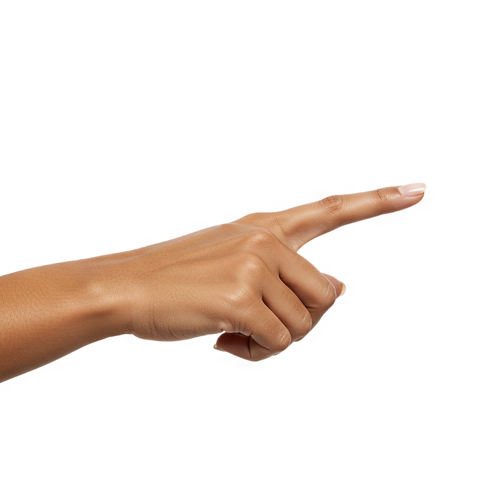 a hand wants to touch something on transparent background png