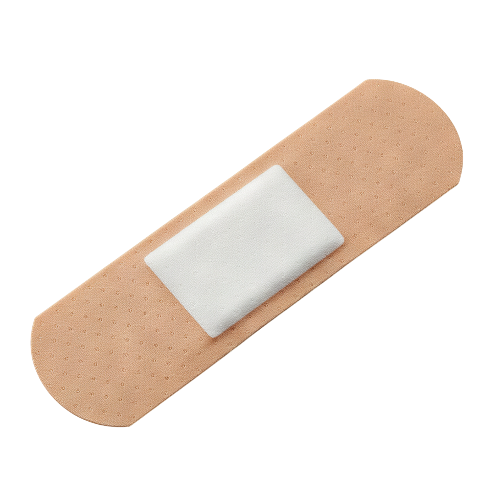 Top View of Bandage plaster medicine on transparent background png