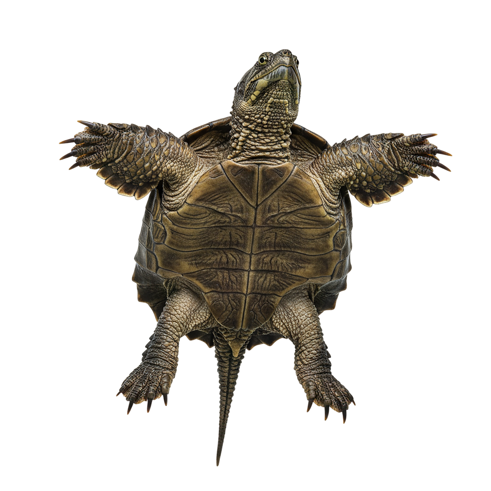 Bottom view of turtle on transparent background png