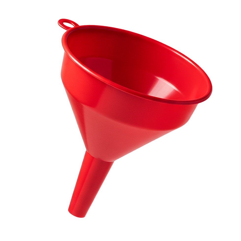 Red Plastic funnel on transparent background png