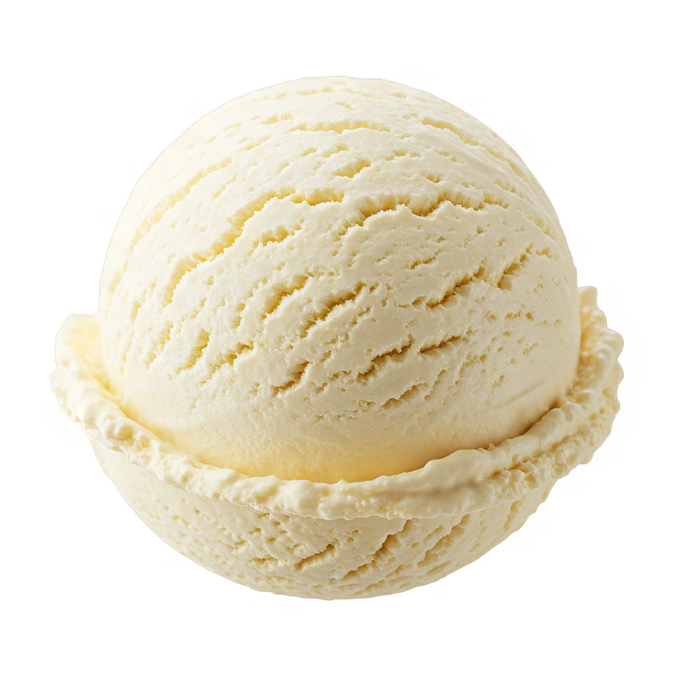Vanilla ice cream scoop on transparent background png