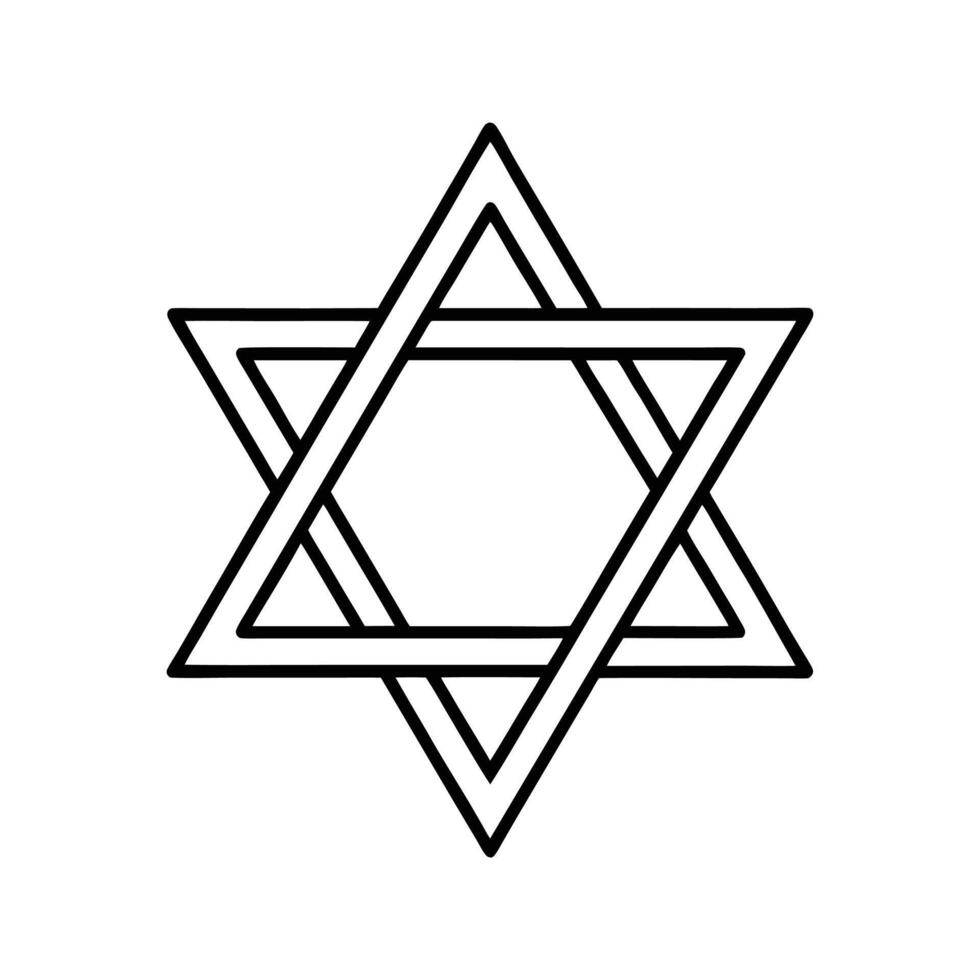 Black Star of David Six Pointed Geometric Symbol six pointed star vector