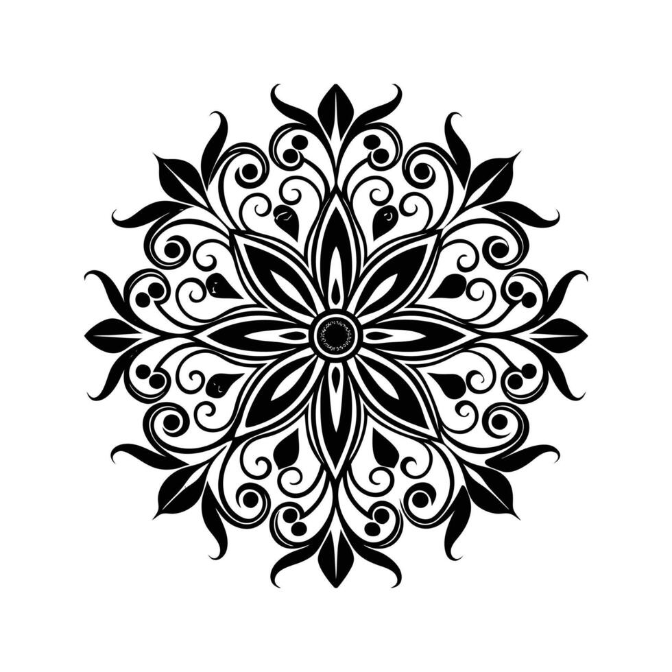 Elegant black and white floral mandala design for decorative and ornamental purposes vector