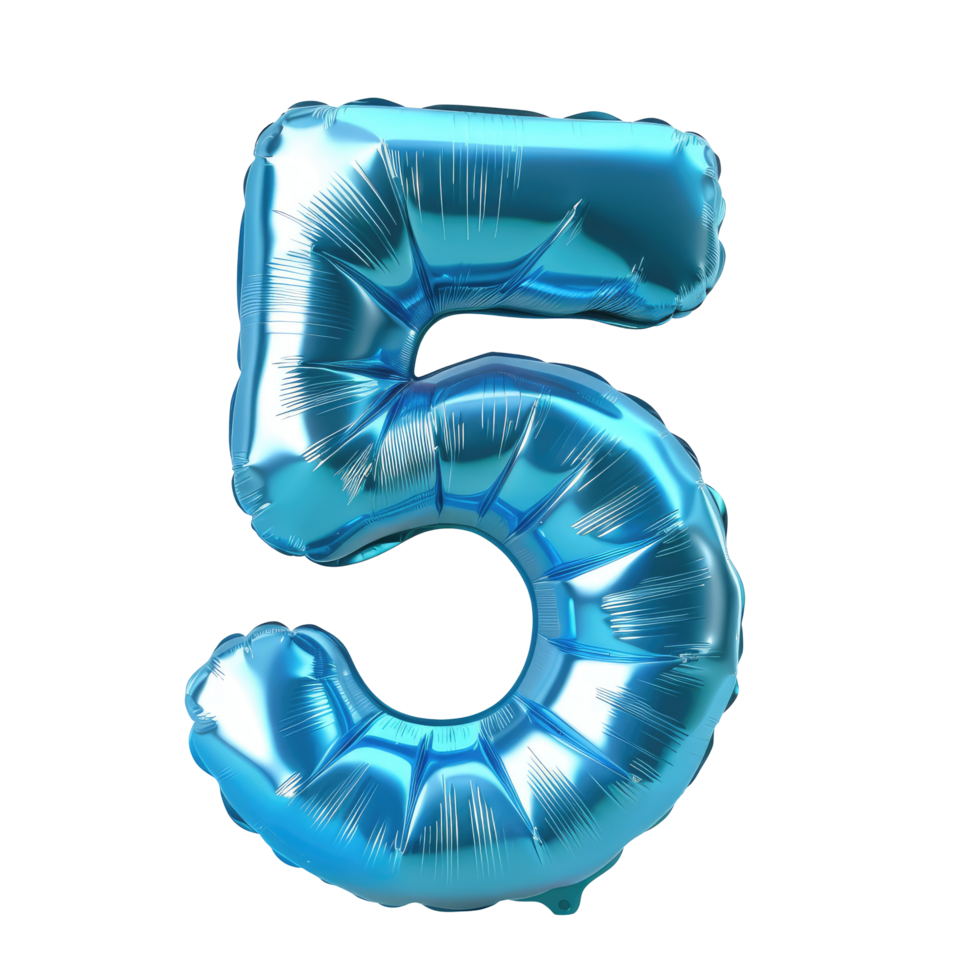 Balloon Number Five. Isolated. png