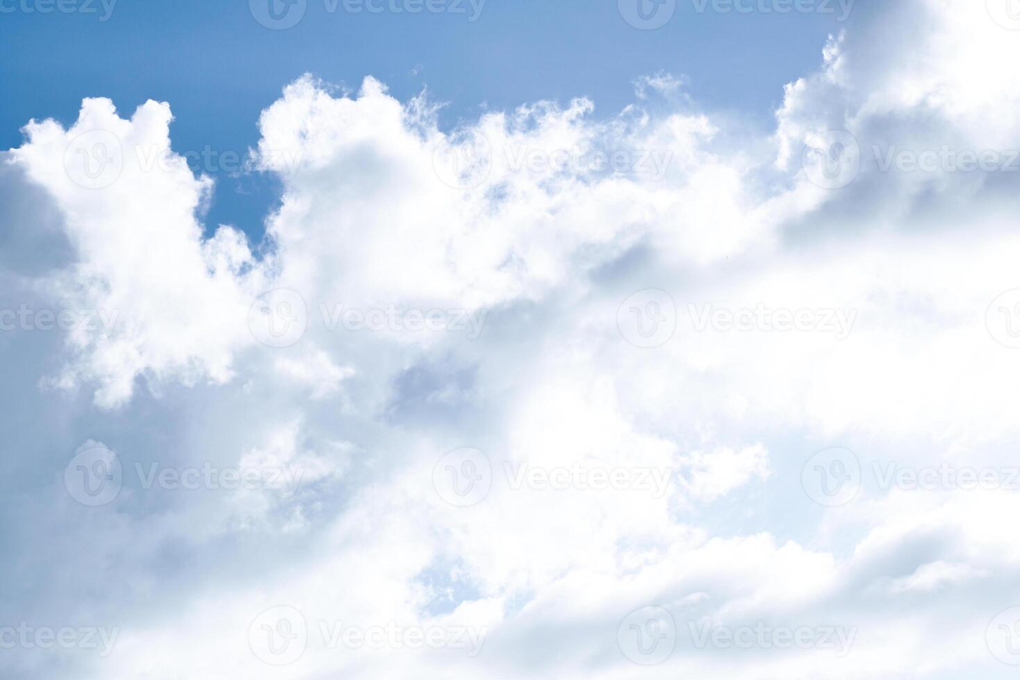 white clouds on blue sky. Blue sky backgrond nature. beautiful aerial cloudscape view from above, bright cloudy sky view from buttom with copy space, sunny heaven landscape photo