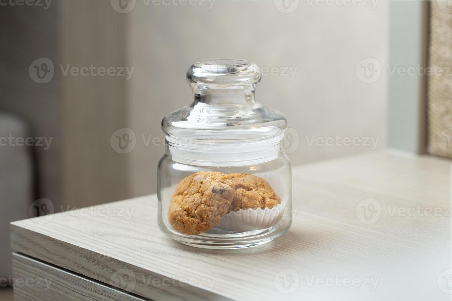 Cookies in a jar hint at a sweet break. photo