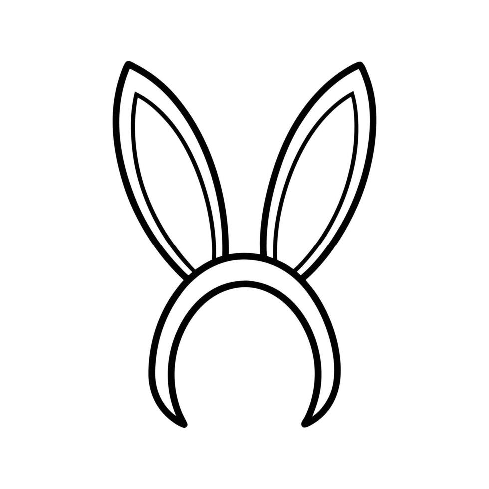 Black Outline Bunny Ear Headband Simple Design bunny ears vector