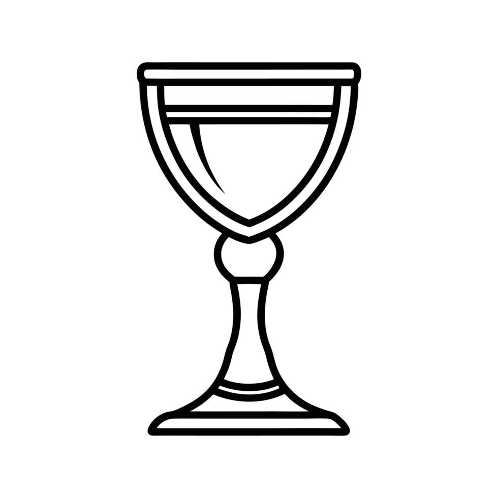 Black Line Art Goblet Wine Glass Illustration chalice vector