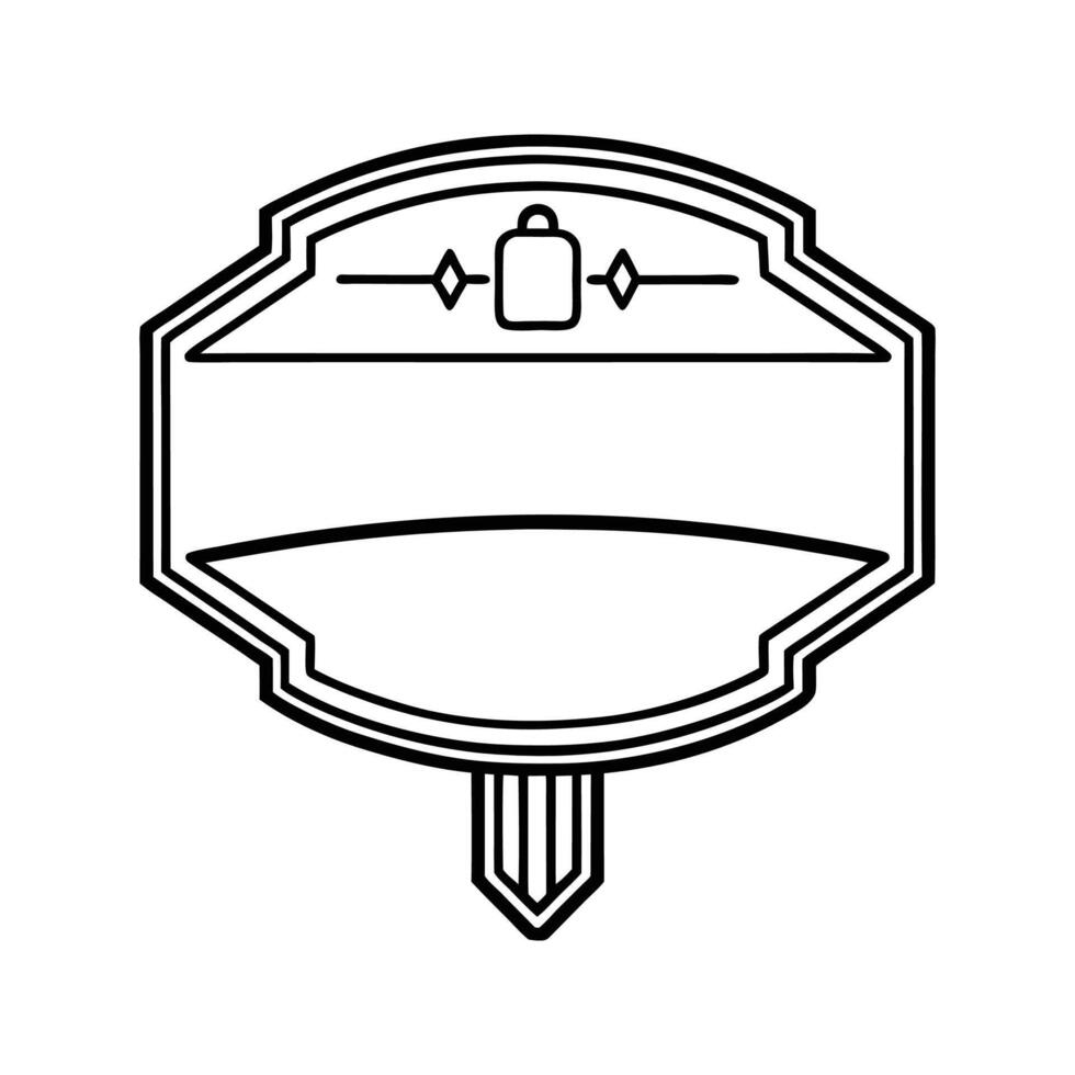 Black and White Geometric Badge Design Blank Template vector