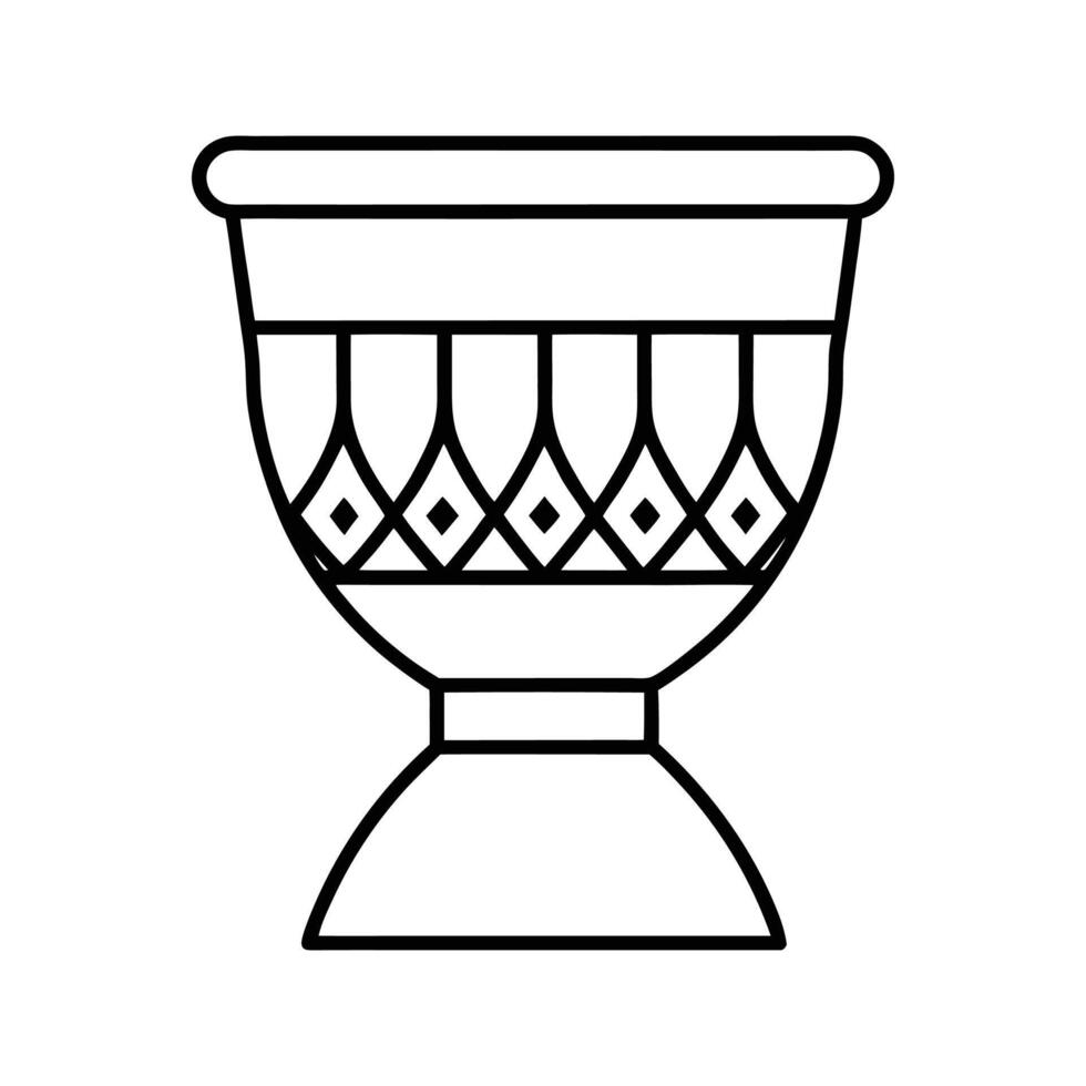 Black Line Art Ornate Vase Geometric Design planter vector