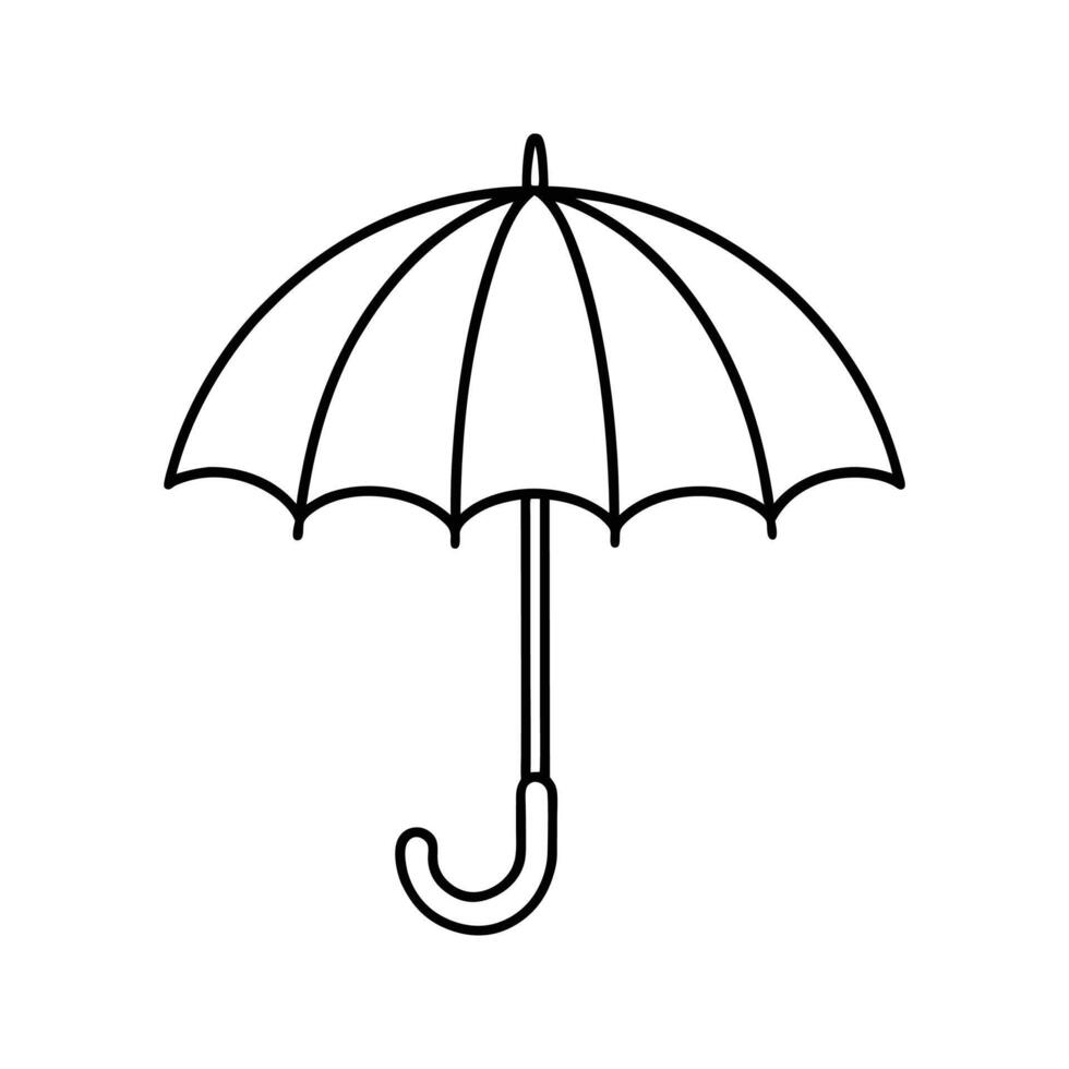 Black Outline Closed Umbrella Icon Illustration vector