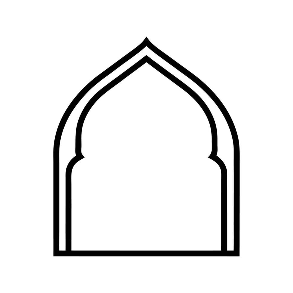 Black Double Arch Frame Islamic Design Element white vector
