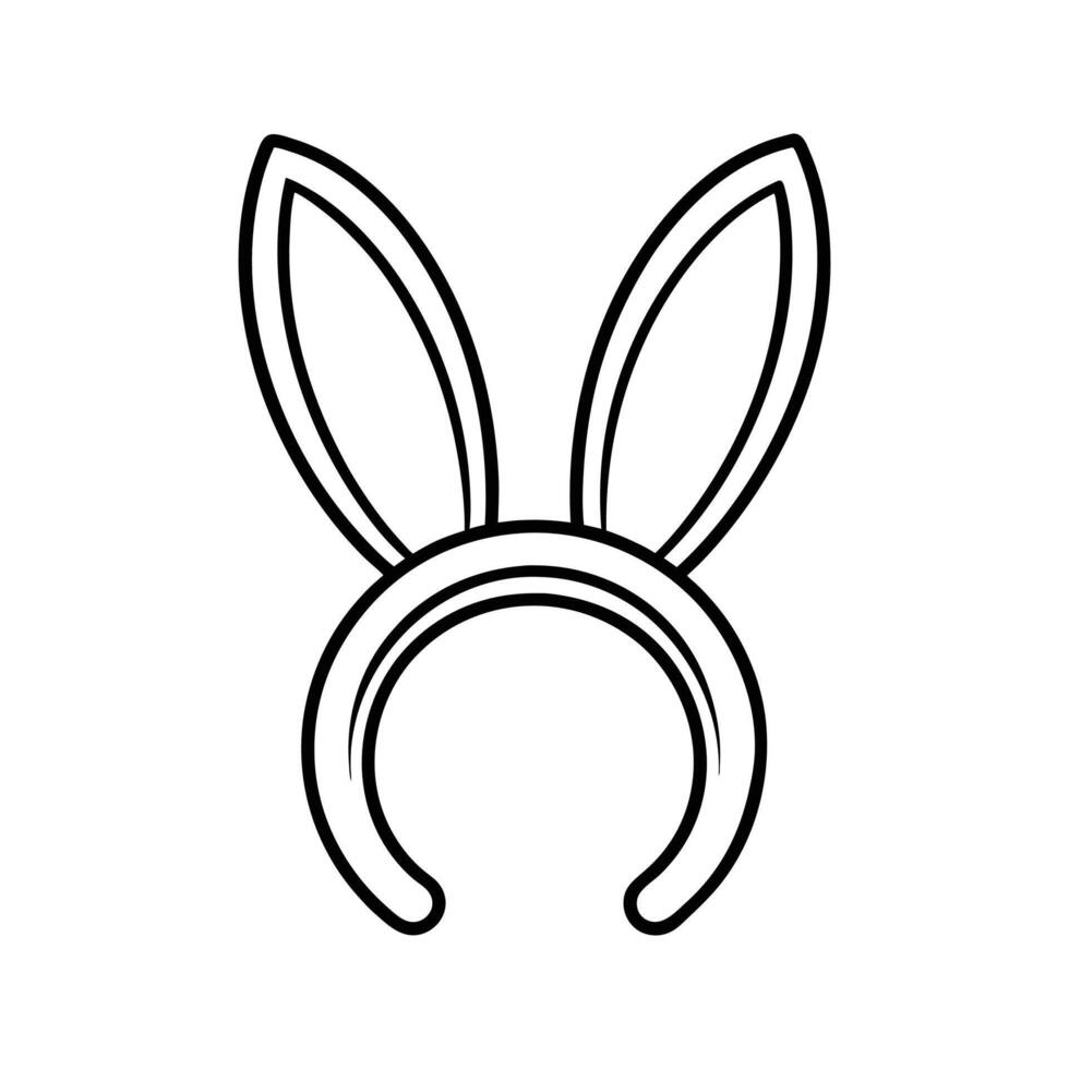Black Outline Bunny Ear Headband Illustration bunny ears vector