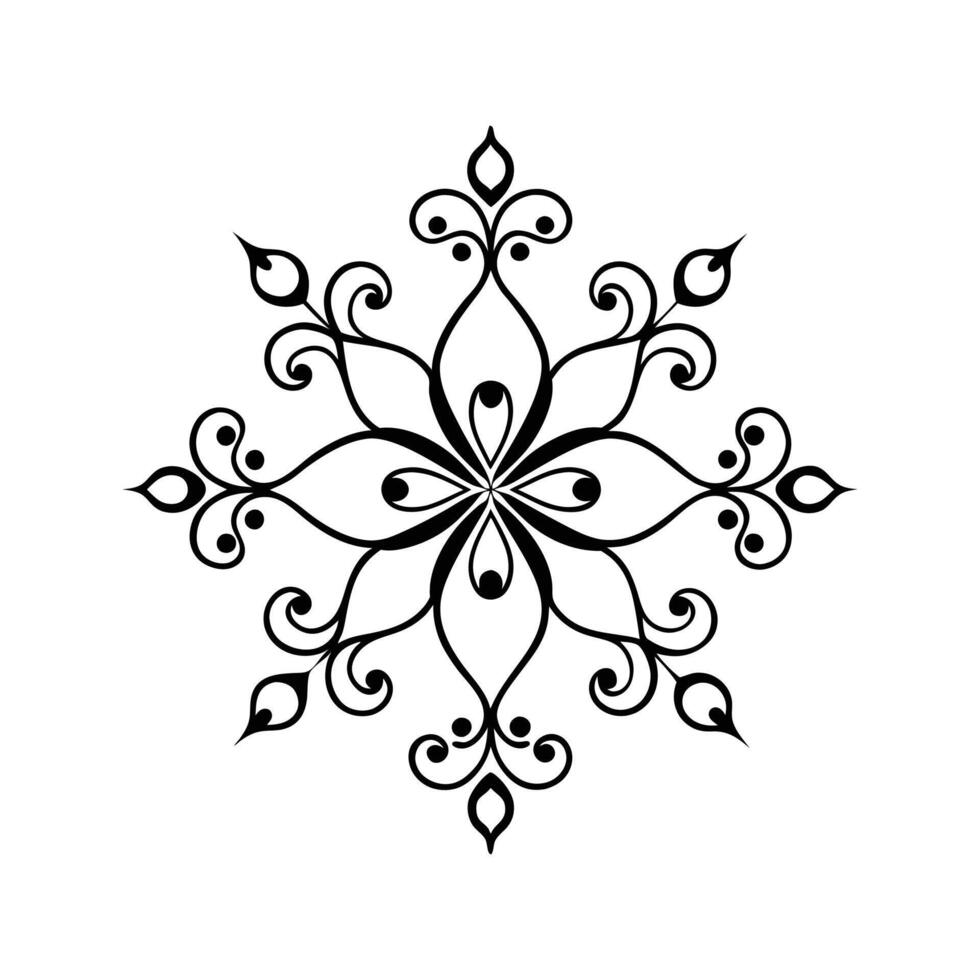 Elegant black and white ornamental floral design with swirls and decorative elements vector