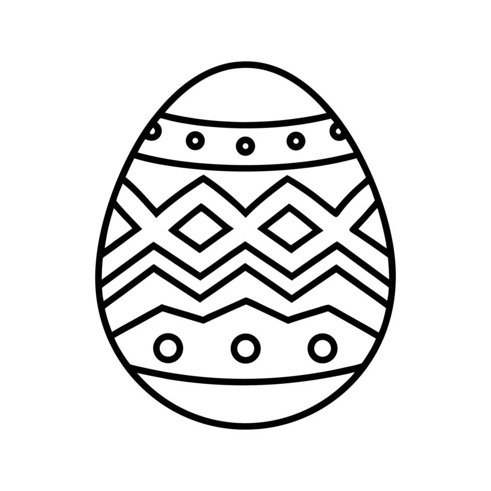 Black Line Art Easter Egg Geometric Pattern Design vector