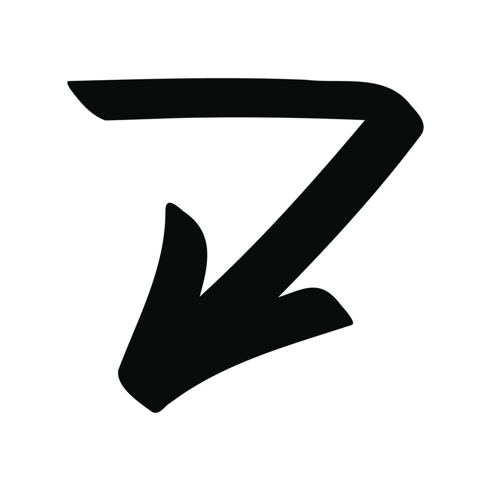 Hand drawn doodle pointer isolated on a white vector