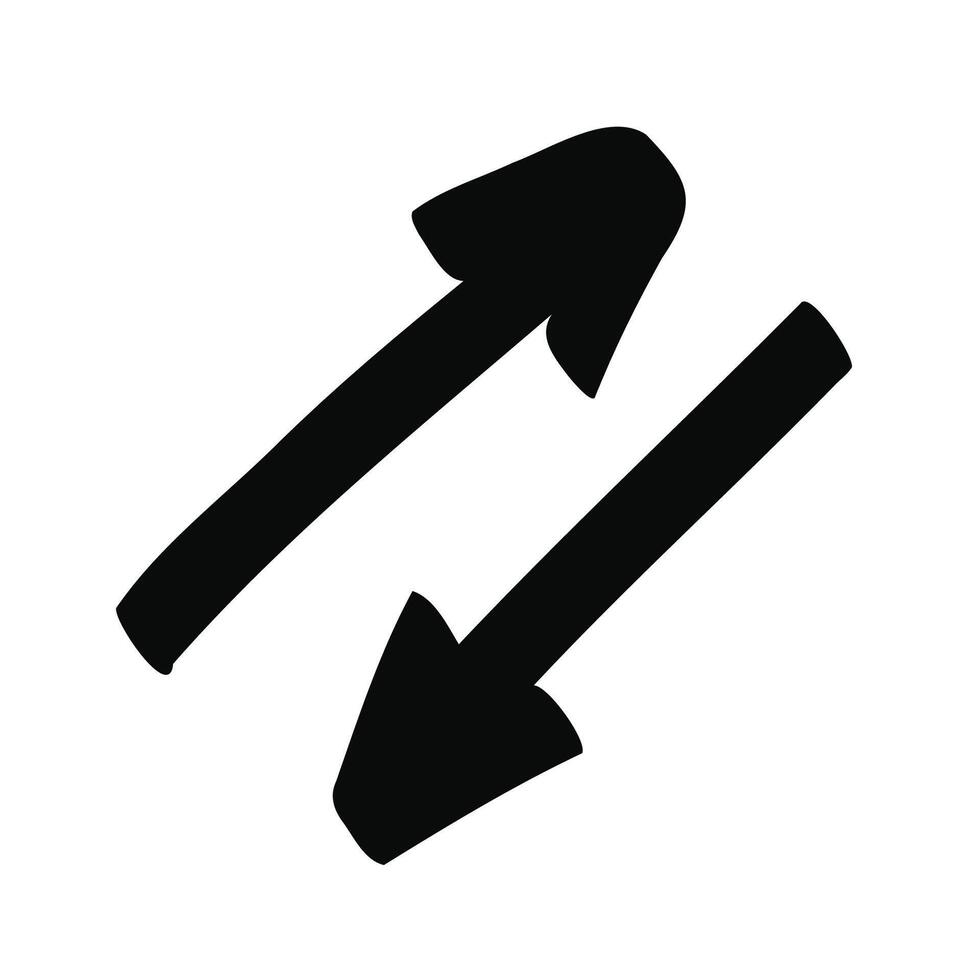 Hand drawn doodle double arrow icon isolated on a white background vector