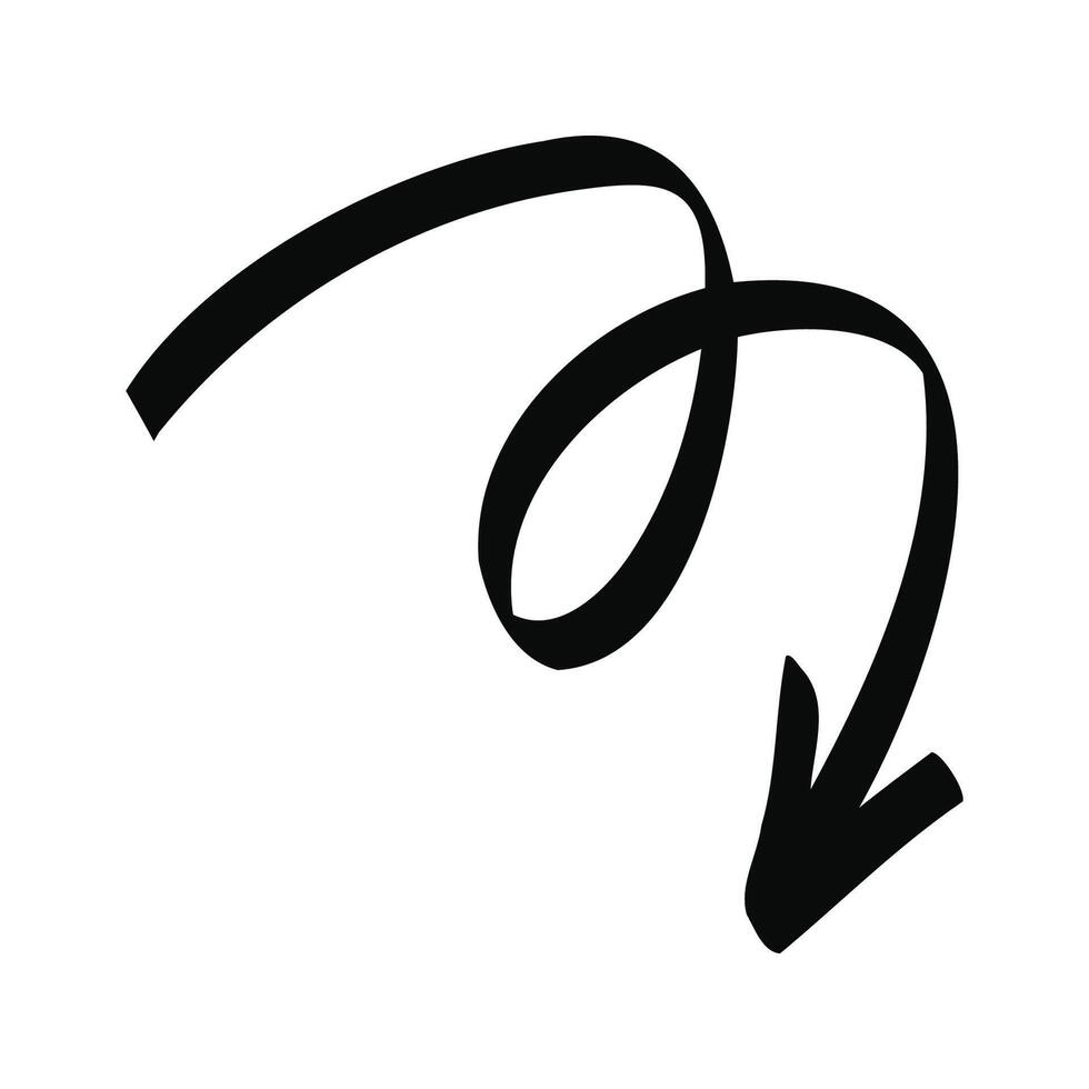 Hand drawn sketch arrow isolated on a white vector