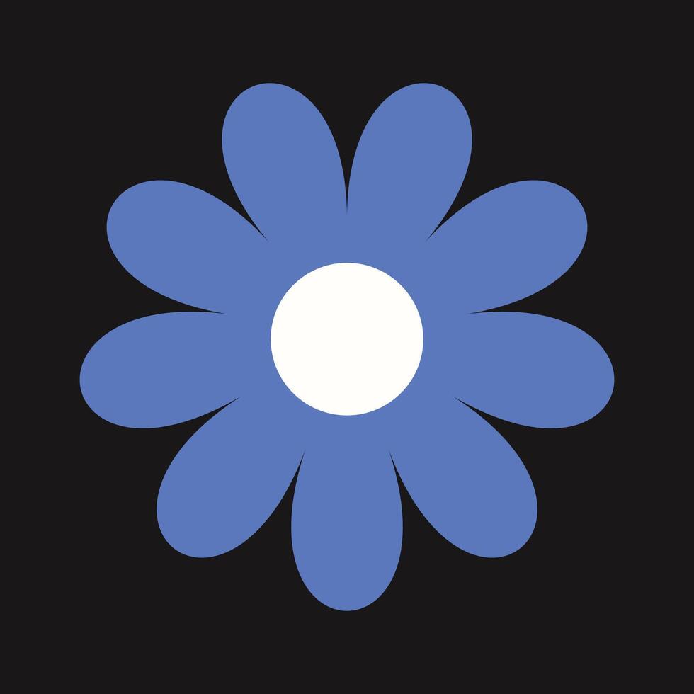 Abstract blue blossom in a decorative style, inspired by nature and shaped with clarity. A vivid floral element with visual harmony. vector