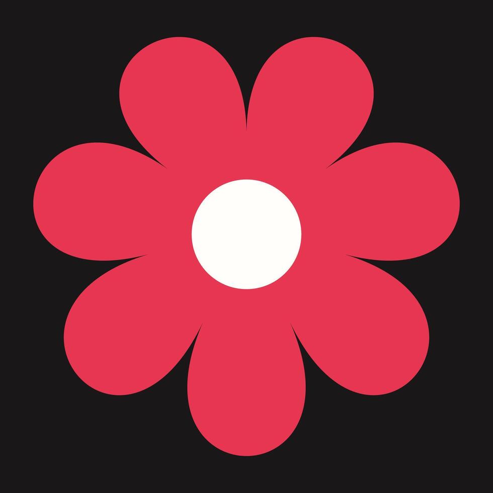 Stylized red blossom with a sleek silhouette and vivid energy. This floral icon brings boldness and romantic flair. vector