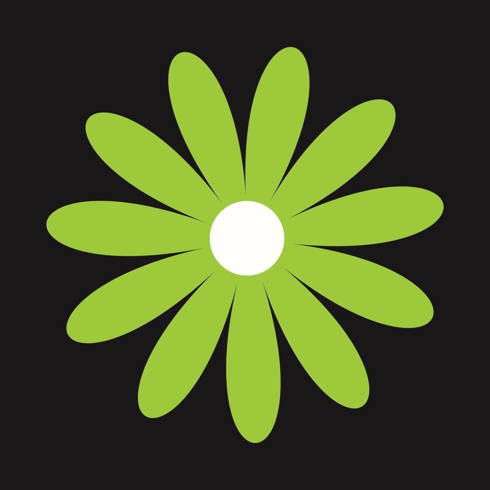 Modern abstract green flower with elegant form and natural rhythm. A bold and fresh take on botanical iconography. vector