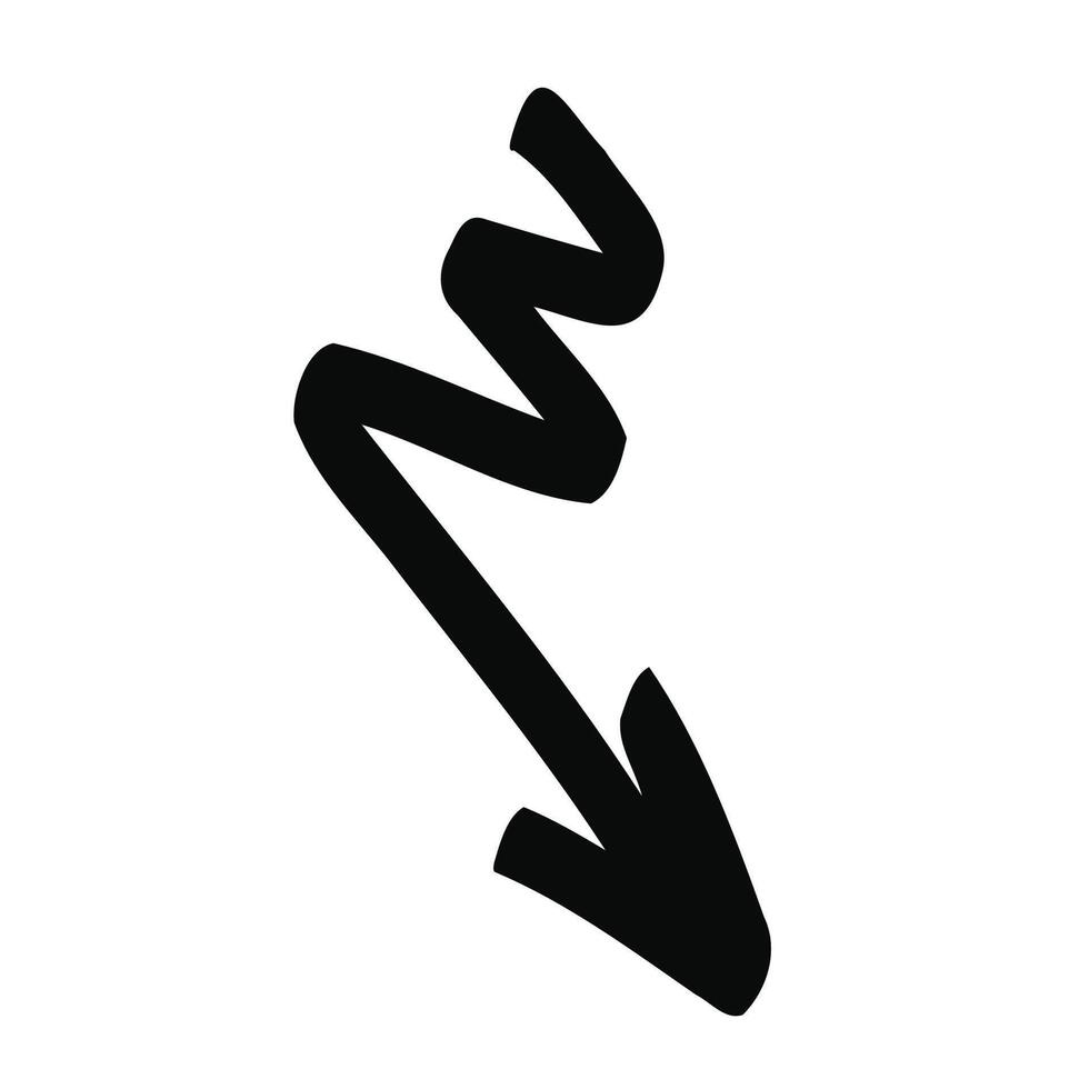 Hand drawn abstract doodle arrow isolated on a white vector