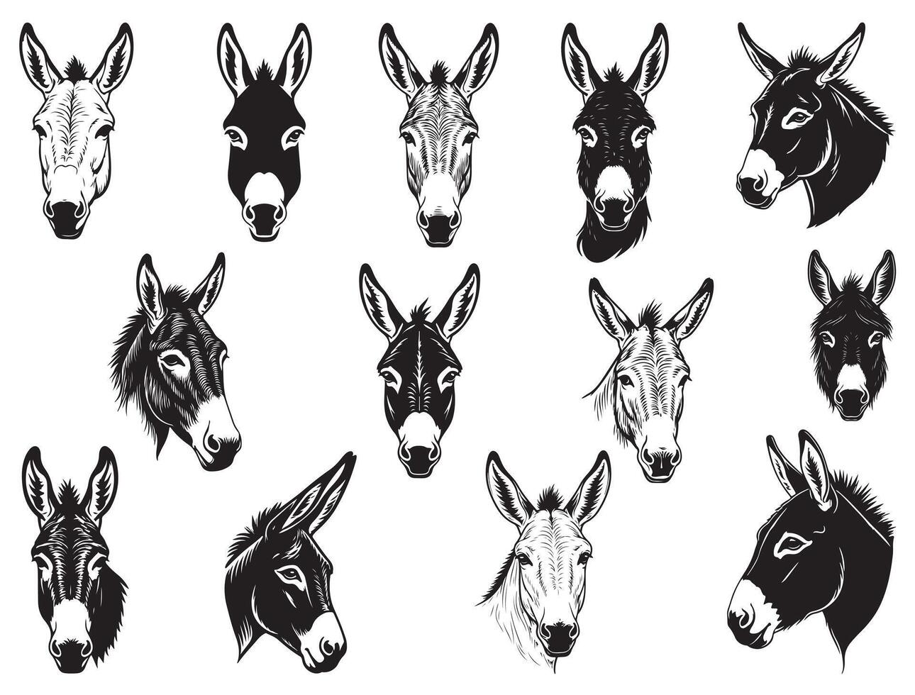 Donkey Head Silhouette vector