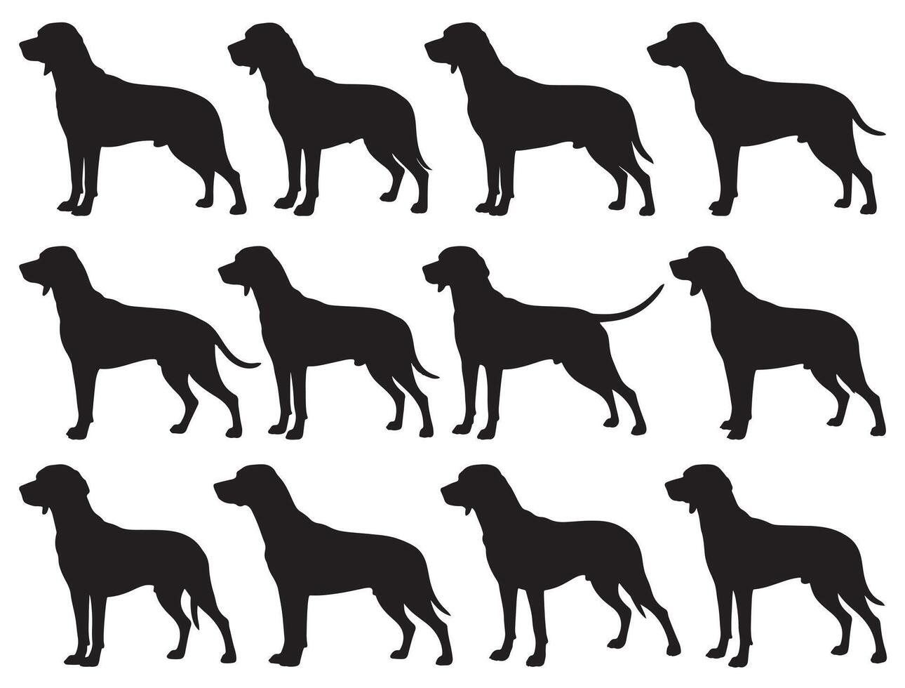Bluetick Coonhound Dog Silhouette vector