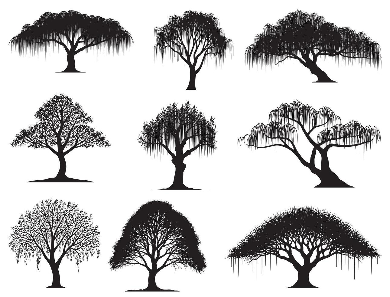 Willow Tree Silhouette vector