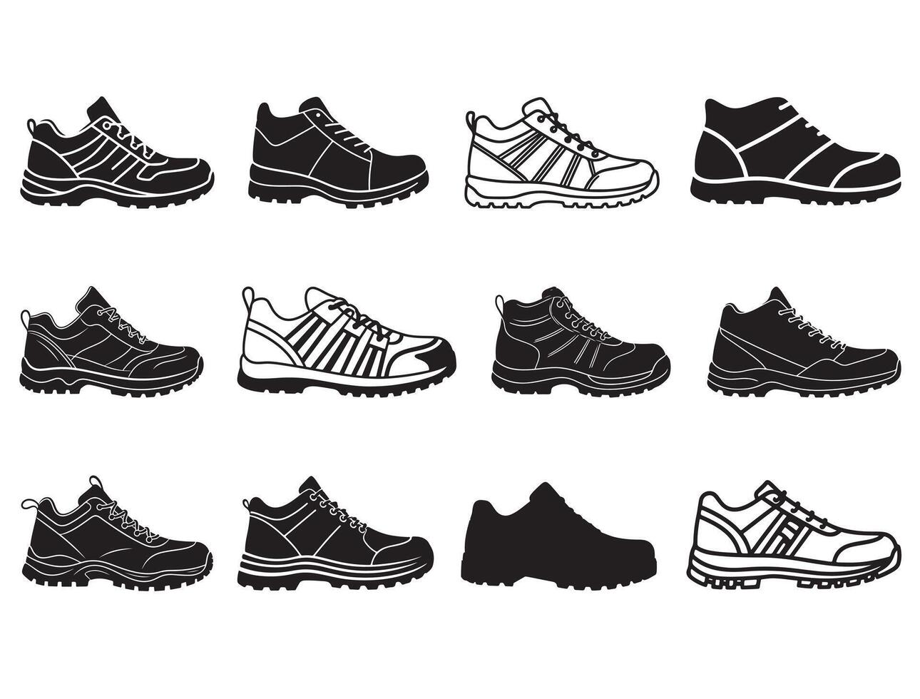Hiking Shoes Silhouette vector