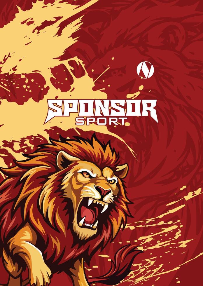 brush red lion vector