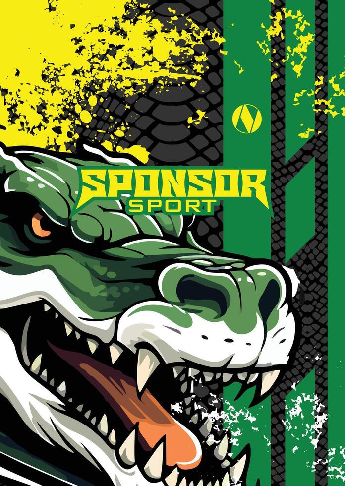 yelow green crocodile vector