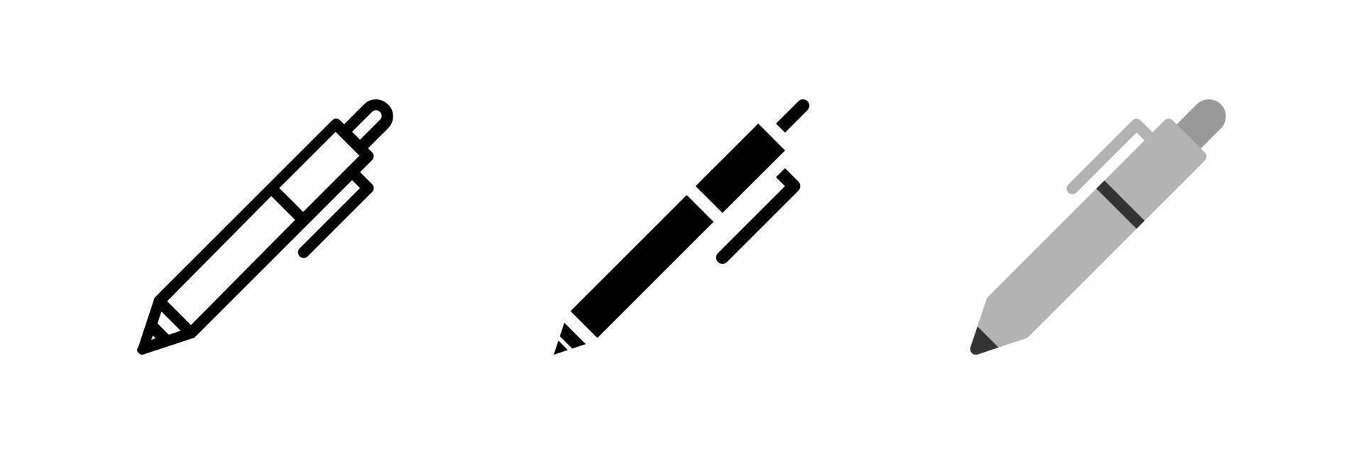 A pen icon, ideal for writing, signing, drawing, and general stationery or office use. vector