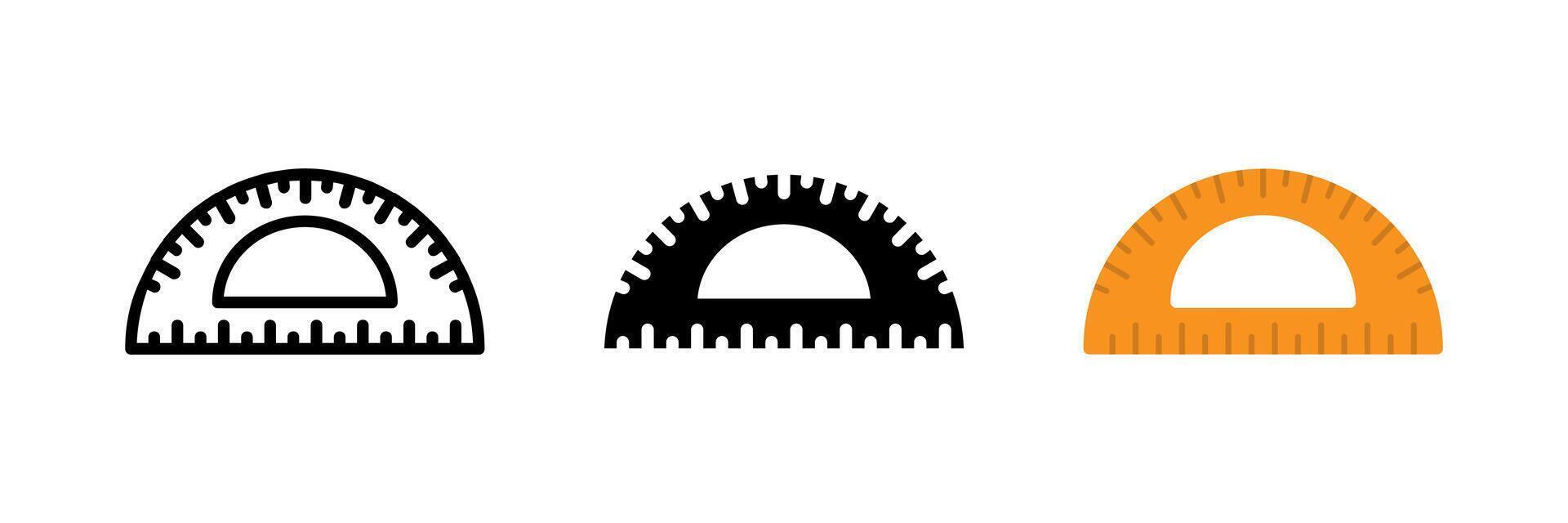 An arc ruler icon, perfect for representing geometry, mathematics, drafting, and educational tools in design. vector