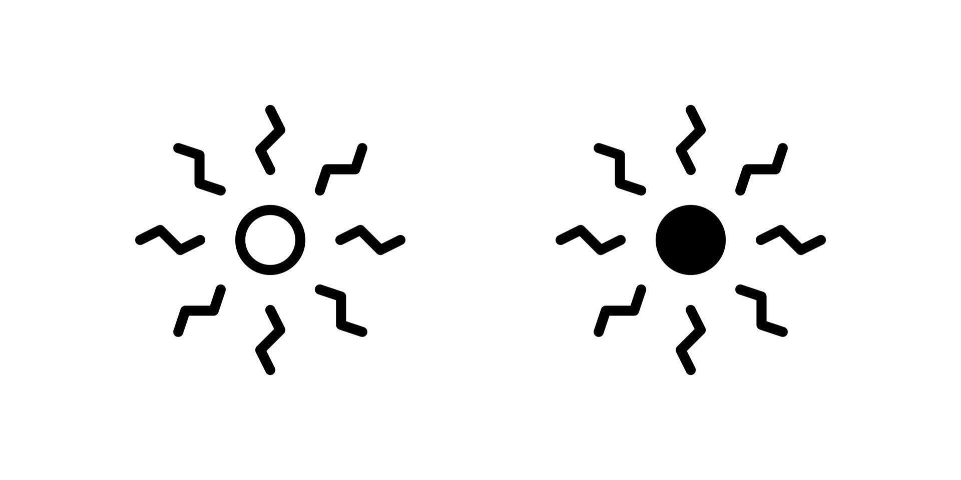 Sun Icon Set ideal for summer or weather themed illustrations. vector