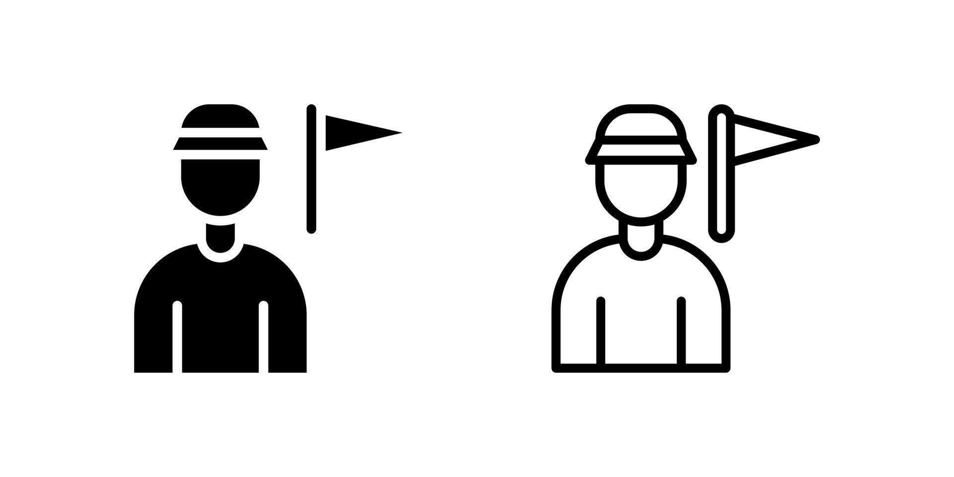 Icon set representing tour guide holding flag, perfect for travel groups vector