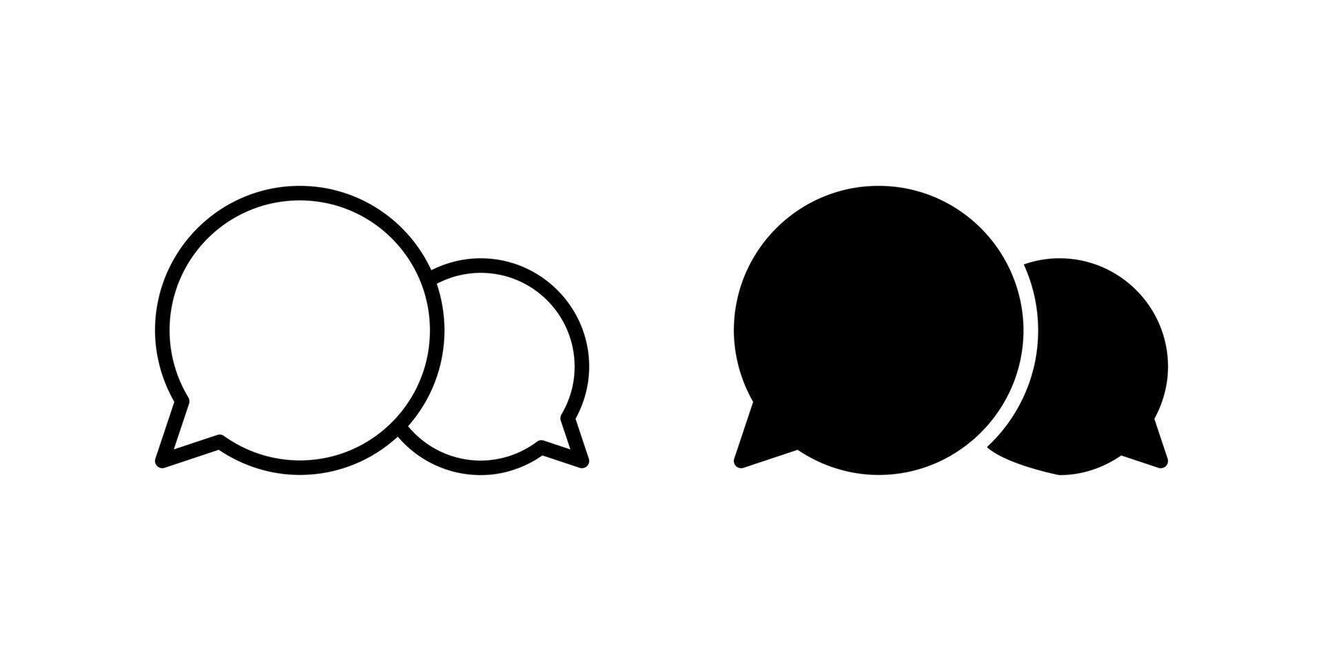 Bubble Chat Icon Set. A black icon of chat bubbles, representing messaging interaction. vector