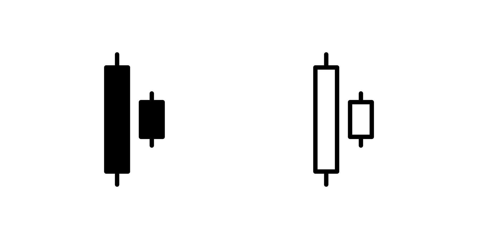 Professional bullish harami candlestick pattern icons designed for technical analysis and trading dashboard applications vector