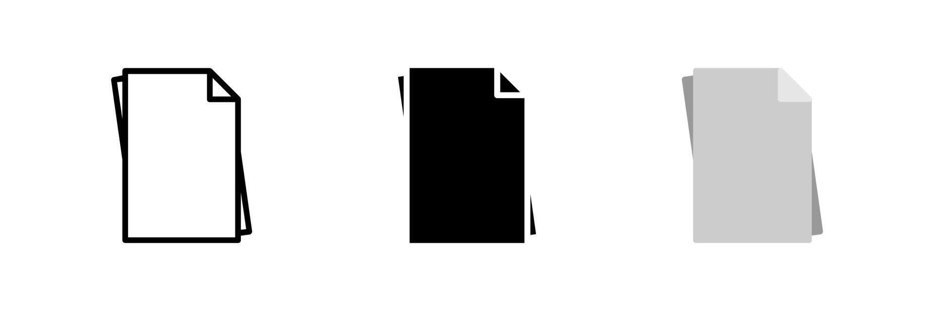 A paper or document icon, perfect for representing files, reports, written work, and office or school supplies. vector