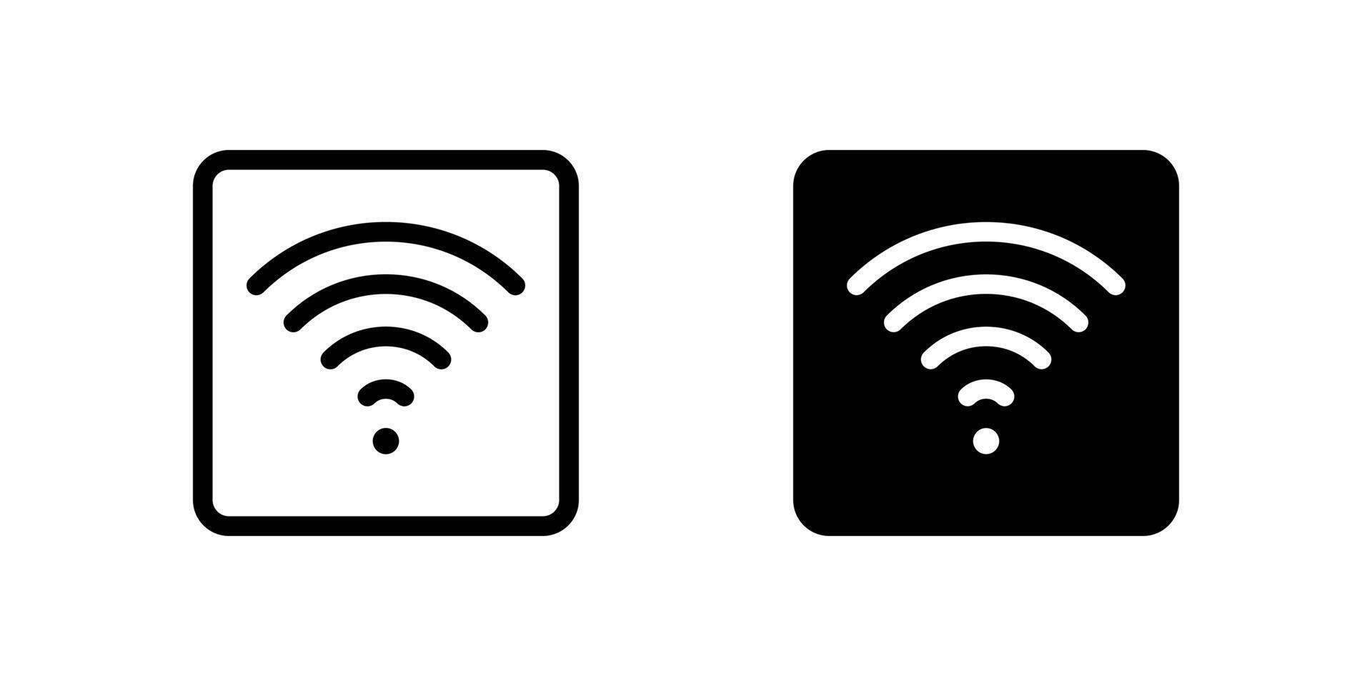 WiFi Icon Set. A black icon of a WiFi signal, indicating internet connectivity. vector
