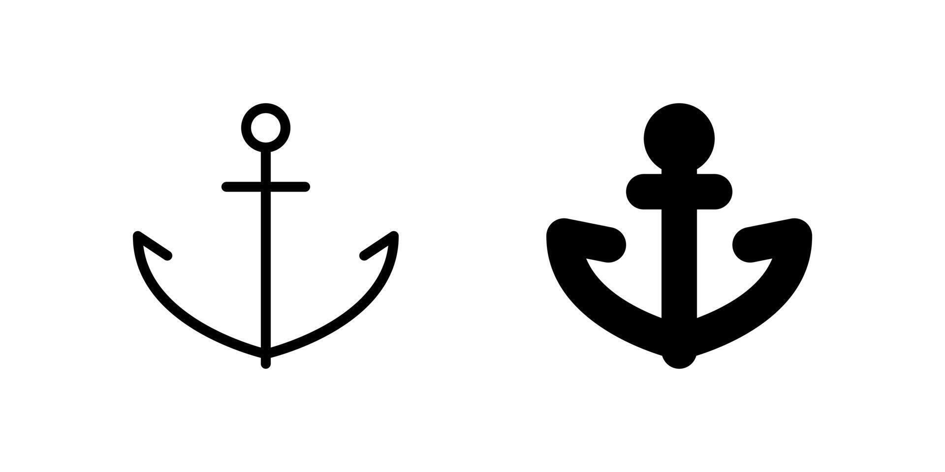 Anchor Icon Set suitable for beach or sea themed designs. vector