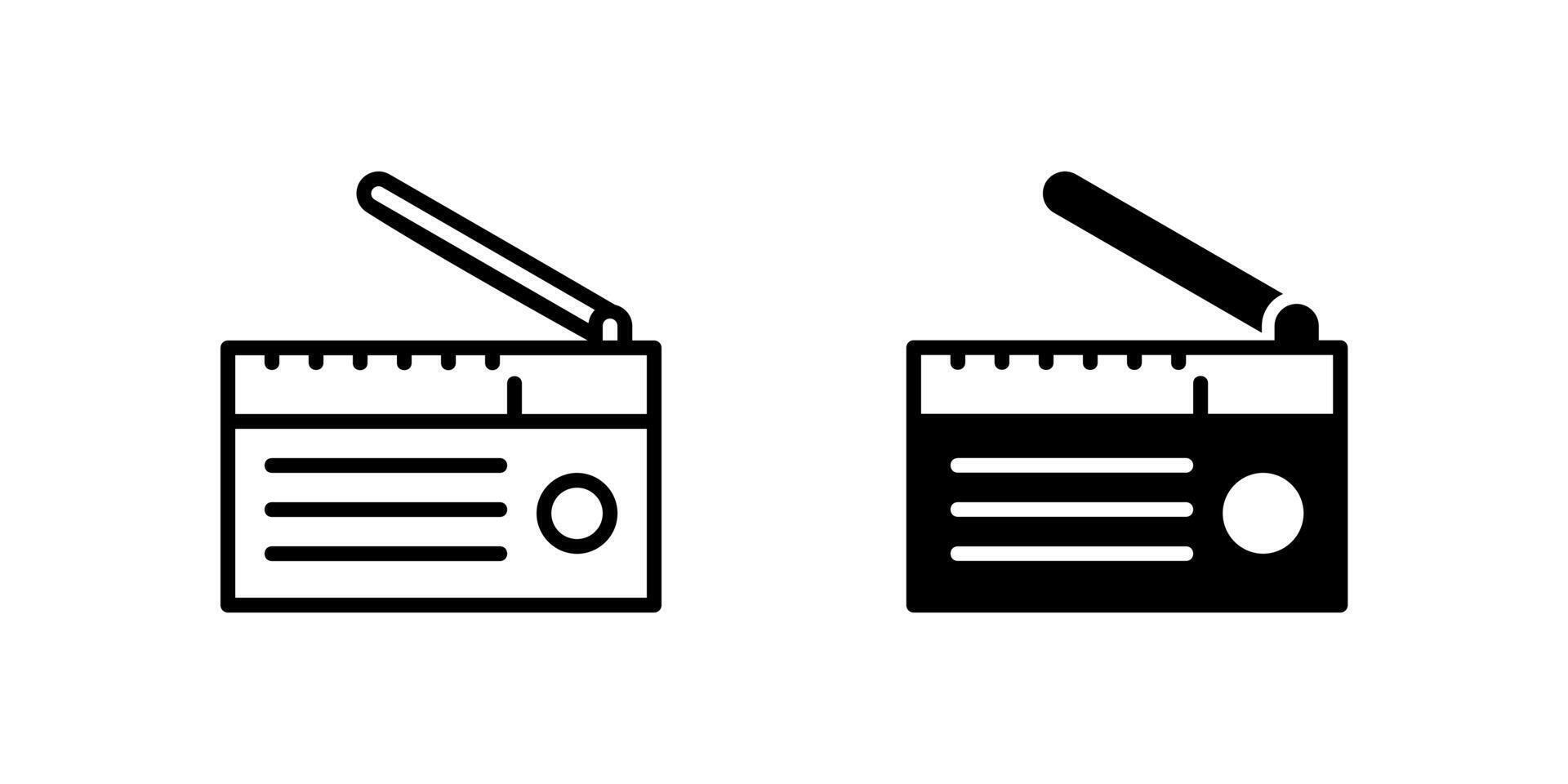 Radio Icon Set. A black icon of a radio, representing audio communication. vector