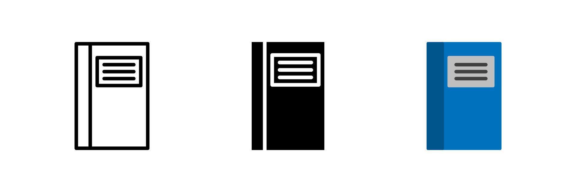 A closed book icon, representing finished study, knowledge acquired, literary works, and library assets. vector