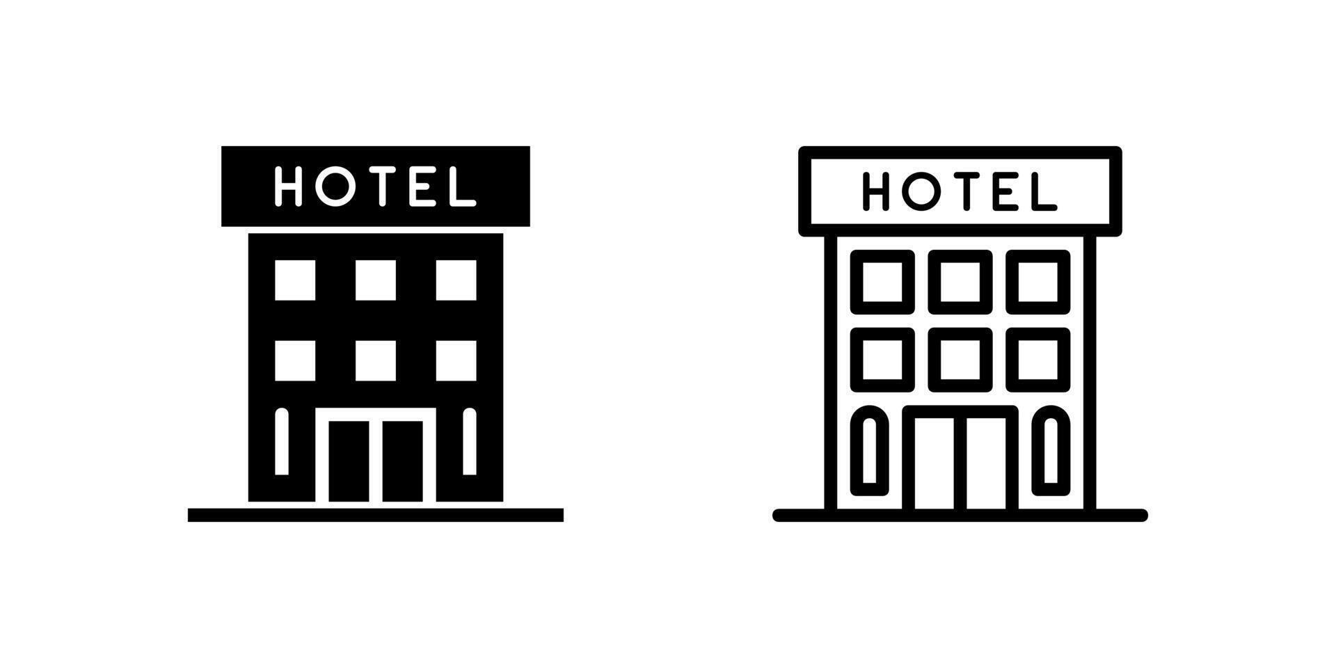 A generic hotel building icon, perfect for map navigation, travel industry, accommodation booking, and city guides. vector