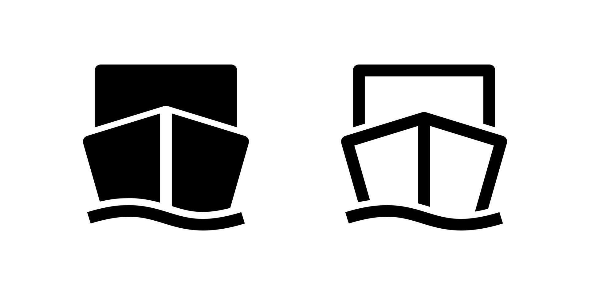 A black icon of a cargo ship, symbolizing shipping, international trade, logistics, or global delivery. Useful for maritime transport, supply chain, or import export businesses vector