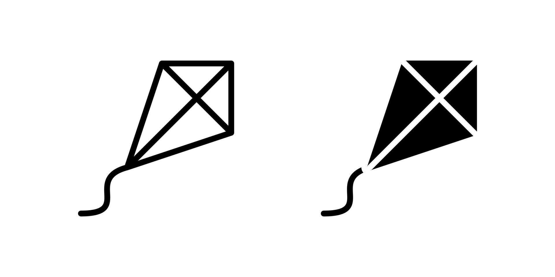Kite Icon Set ideal for outdoor or children's themes. vector