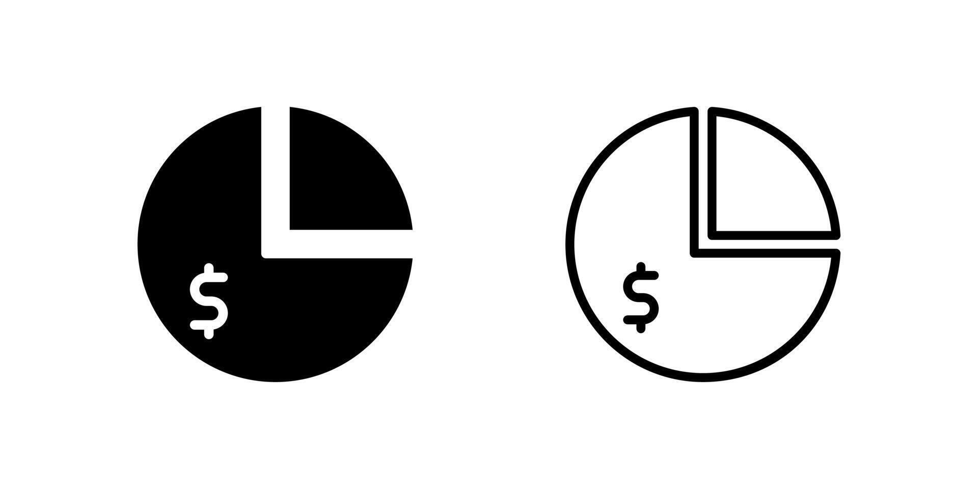 Professional stock market pie chart icons perfect for portfolio analysis, market research, and investment tracking applications vector